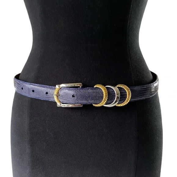 Accessories | Nwot Snakeskin Gold Silver Triple Ring Buckle  display picture 1